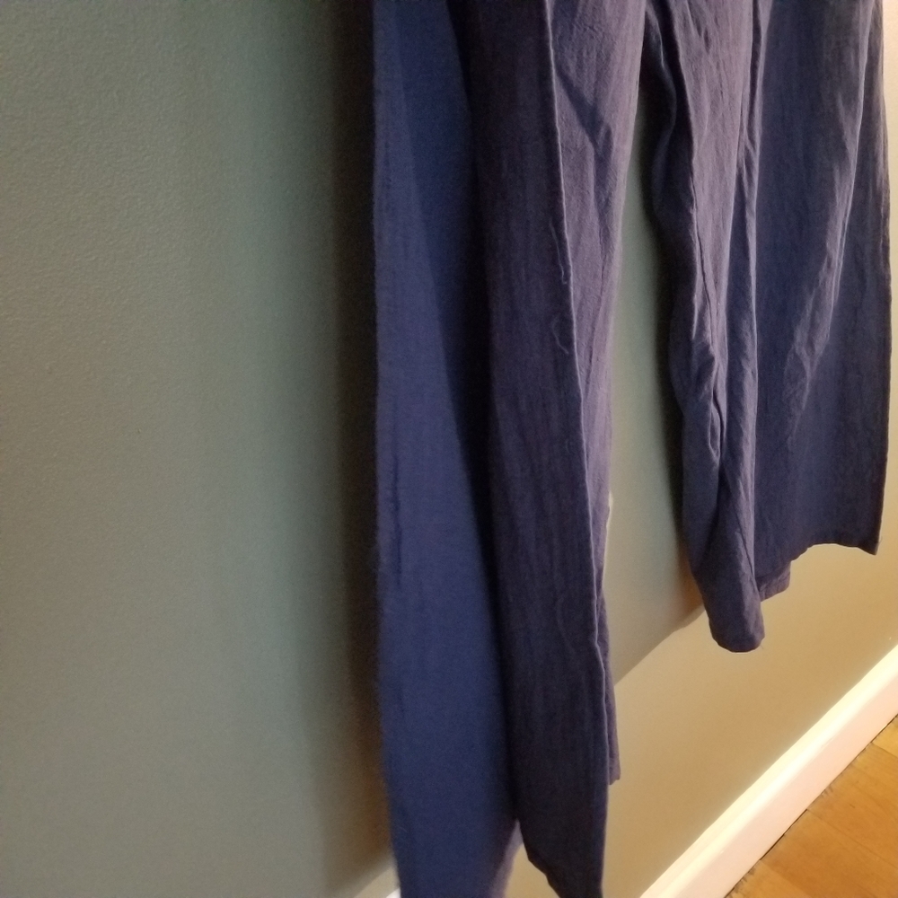 Side Split Summer Pants M Blue - image 5